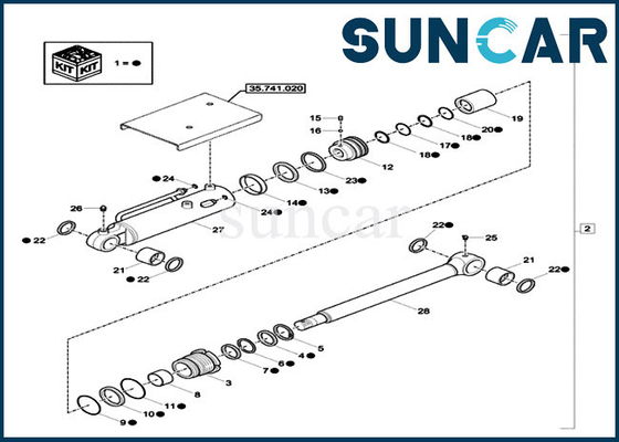 Trường hợp XKCC-00458 OEM Dozer Blade Seal Kit Bộ dụng cụ xi lanh thủy lực XKCC00458 cho máy xúc CX18C