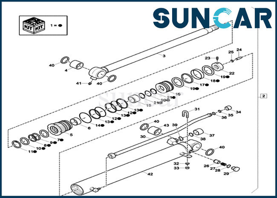 Bộ làm kín sửa chữa xi lanh Dipper XKCD-03072 XKCD03072 cho trường hợp Bộ làm kín dầu thủy lực CX57C