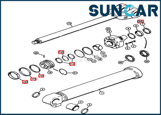 1543305C1 Bộ thay thế CYL nâng Máy xúc bánh lốp 621B 721C Bộ sửa chữa con dấu xi lanh