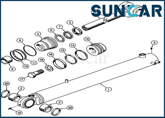 521D Case 1542877C1 Oil Seal Kit 57.2MM Rod Seals Loader Bucket Cylinder Seal Kit