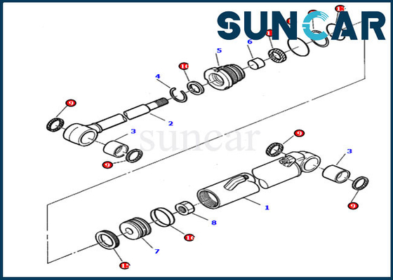878000381 Bộ đệm lót sửa chữa bên trong máy xúc PC05-7 PC07-2 Bộ niêm phong Komatsu Boom Swing