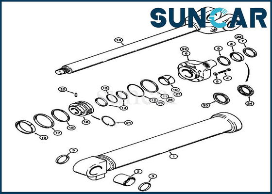Bộ dụng cụ sửa chữa con dấu vỏ máy 1542881C1 721C 621B 821E Bộ bảo dưỡng xi lanh thủy lực cho máy xúc lật