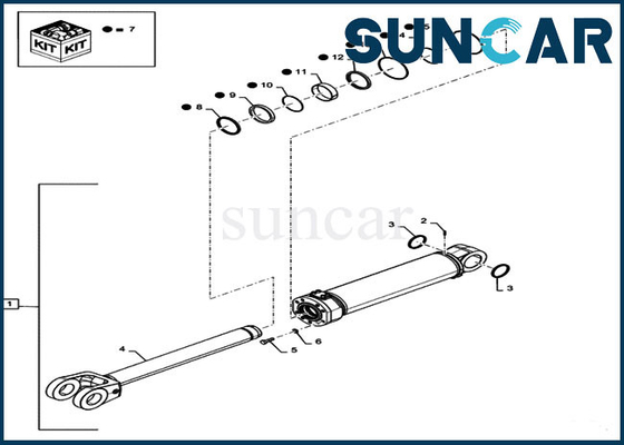 84281864 Bộ thay thế con dấu CASE cho bộ phận sửa chữa xi lanh thang máy tác động kép 1021G 1021F