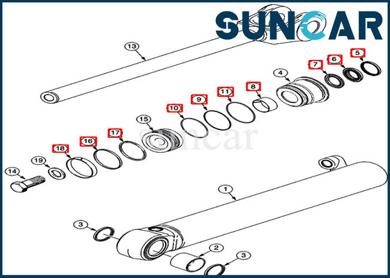 360979A1 Bộ làm kín xi lanh nâng thùng Thiết bị hạng nặng 521D 521F 521E Bộ sửa chữa thủy lực máy xúc lật