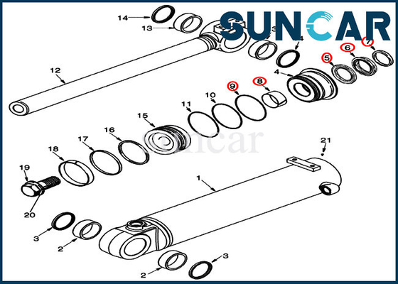 87442965 Bộ dụng cụ sửa chữa con dấu nghiêng thùng 721D 721F Bộ nạp dầu cho xi lanh thủy lực