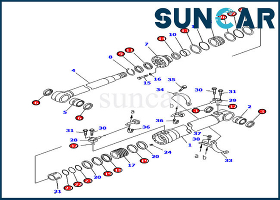 707-99-47790 7079947790 Boom Service Kit Phiên bản nước ngoài PC220-7 PC200LC-7 Komatsu Cylinder Seal Kit
