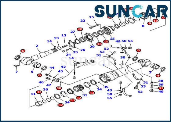 Bộ phận thay thế PC200-8 707-99-50730 Bộ sửa chữa con dấu xi lanh cánh tay Komatsu Bộ niêm phong máy xúc