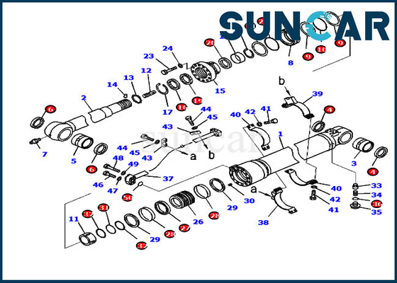 PC238USLC-11 PC210LC-10 Máy xúc 707-99-50520 Bộ thay thế bộ dụng cụ xi lanh cánh tay Komatsu