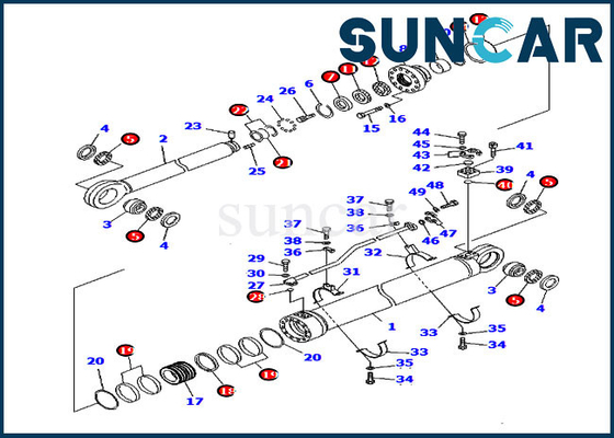 707-99-85350 7079985350 Bộ dịch vụ xi lanh cánh tay cho Komatsu PC2000-8 Backhoe