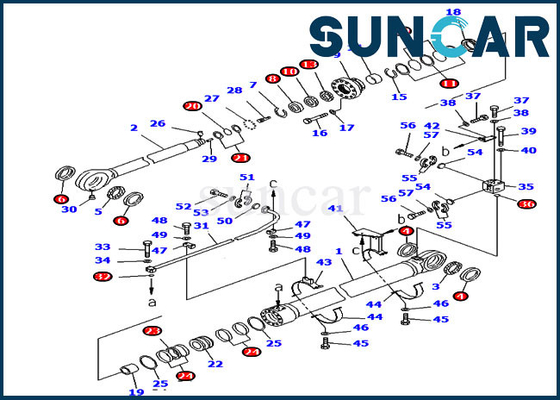 Bộ phốt thủy lực 707-99-76260 PC2000-8 Bộ thay thế xi lanh xô Komatsu 7079976260
