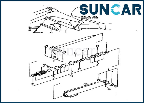 Bộ dịch vụ bùng nổ máy xúc YM172173-72870 PC20FR-2 Bộ làm kín xi lanh thay thế Komatsu