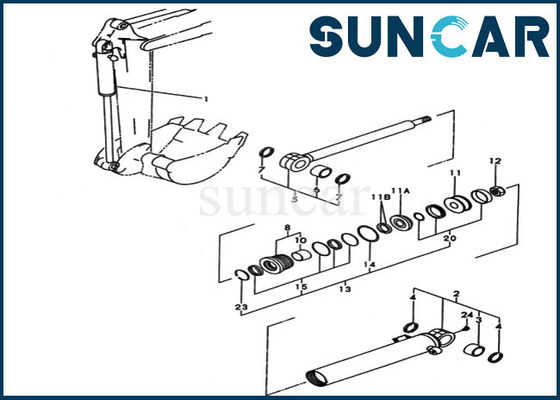 YM172173-72923 Bộ công cụ sửa chữa con dấu xô YM17217372923 cho bộ phận bên trong xi lanh Komatsu PC20FR-2