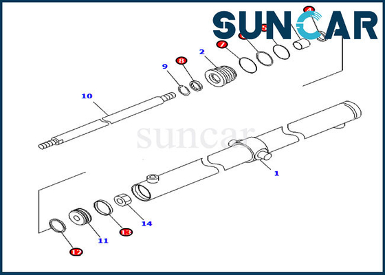 707-98-12590 7079812590 Bộ làm kín xi lanh trượt CAB cho Komatsu PC120SC-6 PC200SC-7-M1