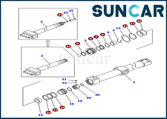 Bộ bảo dưỡng xi lanh trượt KB3011A-00203 KB3011A00203 PC200SC-6 Bộ làm kín thay thế Komatsu