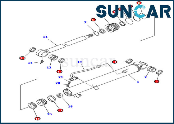 707-98-13850 Bộ làm kín gầu Xi lanh thủy lực Phù hợp với Máy xúc Komatsu PC20MR-1 PC28UU-3