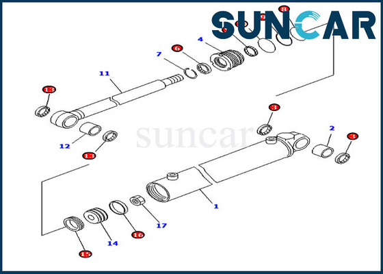 Bộ làm kín xi lanh xoay 707-98-14740 Bộ bảo dưỡng máy xúc cho Komatsu PC20MR-1 PC20MRX-1 PC20R-8