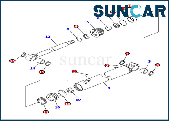 707-98-14790 Boom Swing Cylinder Seal Kit cho Bộ phụ kiện thay thế Komatsu PC20MR-2 PC26MR-3