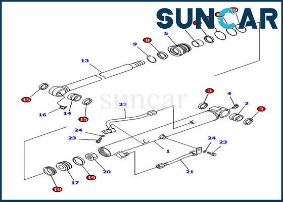 707-98-14830 7079814830 Bộ làm kín xi lanh xô cho các bộ phận bên trong Komatsu PC20R-8 PC38UU-3