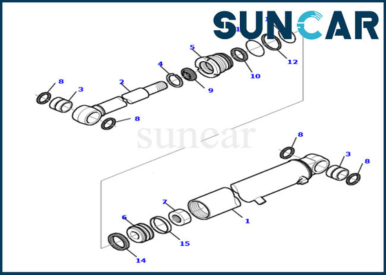 878000516 Boom / Arm Cylinder Repair Seal Kit Model PC20R-8 Komatsu Excavator Seal Kit