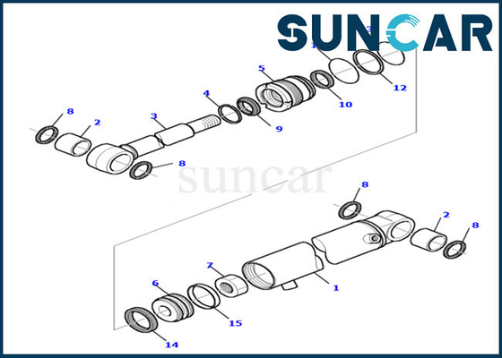 Komatsu PC20R-8 878000517 Boom Swing Cylinder Seal Repair Kit Bộ dịch vụ máy xúc