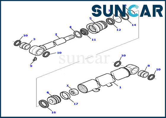 Bộ làm kín xi lanh xô 878000518 PC20R-8 Chống mài mòn Bộ niêm phong thay thế Komatsu