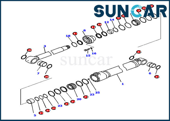 Bộ làm kín 721-98-00850 Xi lanh thủy lực cho máy Komatsu PC210LCI-10 PC230NHD-11 EU tiêu chuẩn