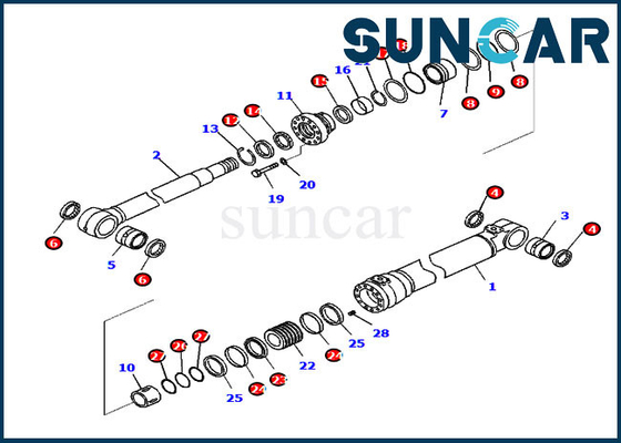 Bộ làm kín xi lanh 721-99-48740 7219948740 Bộ dịch vụ bùng nổ Phù hợp với Komatsu PC210-11 PC210-11E0