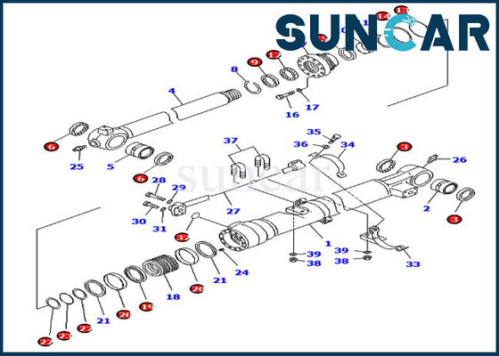Bộ dụng cụ sửa chữa thùng kín 707-99-45040 Bộ dụng cụ sửa chữa cho xi lanh Komatsu PC228USLC-8 PC210LC-8K