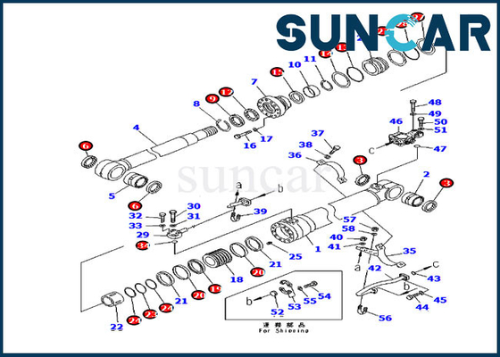 Bộ sửa chữa thang máy Boom Xi lanh thủy lực 707-99-46390 cho thiết bị hạng nặng Komatsu PC210LC-8K PC210NLC-8K