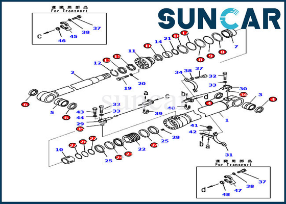 707-99-48740 7079948740 Bộ sửa chữa con dấu thủy lực Phù hợp với Komatsu PC210LC-10 Xi lanh 90MM Thanh 130MM