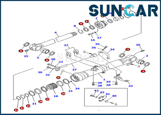 Bộ niêm phong thùng Komatsu 707-99-47040 Bộ thay thế xi lanh PC210LC-8K 7079947040