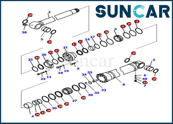 Bộ dụng cụ sửa chữa cánh tay 721-98-00170 7219800170 PC210I-10 PC210LCI-10 Bộ làm kín xi lanh Komatsu