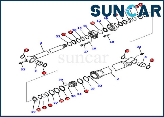 Bộ niêm phong Komatsu 721-98-00180 Bộ niêm phong xi lanh xô phù hợp với máy xúc PC210LCI-10 PC210LCI-11