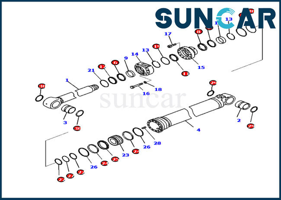 721-98-02460 Boom Service Kit Phù hợp với xi lanh thủy lực cho thiết bị hạng nặng PC210LCI-11 Komatsu