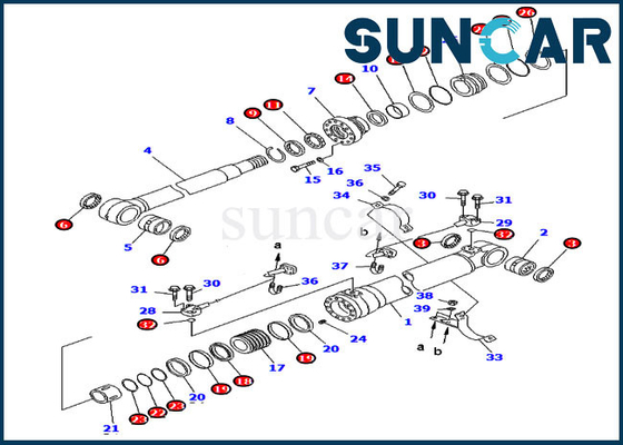 707-99-58310 Boom Lift Sealing Kit PC220-6 PC250-6 7079958310 Bộ dụng cụ sửa chữa xi lanh thủy lực Komatsu