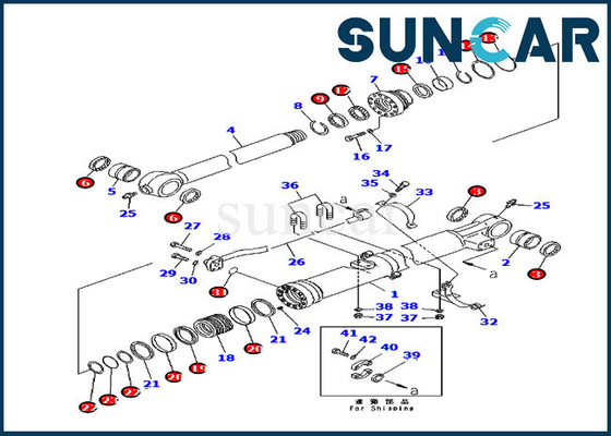 707-98-47720 Bộ phốt sửa chữa thủy lực xô phù hợp với Komatsu PC220-8 PC270-8 PC240LC-8 Bộ dụng cụ xi lanh