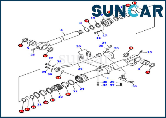 Bộ làm kín thùng cho 707-99-59020 7079959020 PC220-8 PC240NLC-8K Bộ dụng cụ bảo dưỡng xi lanh Komatsu