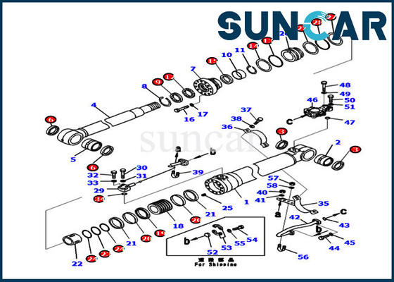 Boom Seal Kit 707-99-50680 7079950680 cho máy tiêu chuẩn PC240-8K Bộ dụng cụ sửa chữa xi lanh Komatsu