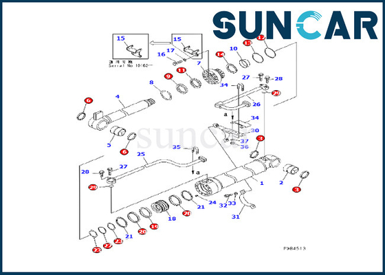 Komatsu 707-98-46220 Boom Cylinder Seal kit Phù hợp với PC228USLC-1 PC228USLC-2 Excavator