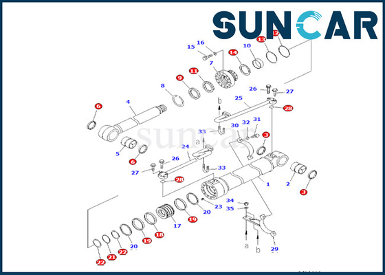 PC228USLC-3S PC228US-3-AA Komatsu 707-99-47780 Boom Cylinder Seal Kit Bộ dụng cụ thay thế thủy lực