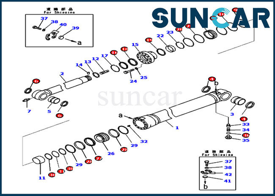 721-98-00420 Bộ phụ kiện cánh tay Bộ làm kín xi lanh cho PC290LC-11 PC290LC-8 Bộ phận bên trong Komatsu