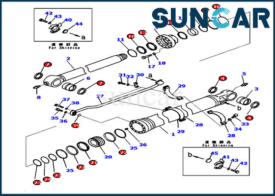 PC290LC-11 PC290LL-11 721-98-00440 Bộ niêm phong thùng Komatsu 7219800440 Bộ niêm phong xi lanh máy xúc