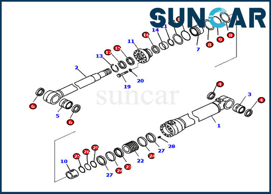 721-98-00400 Boom Cylinder Seal Kit cho PC290LC-11 PC290NLC-11 Komatsu Model Thiết bị