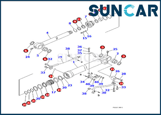 707-98-14580 Boom Cylinder Seal Kit Komatsu Phù hợp với PC22MR-3 PC26MR-3 PC20MR-3