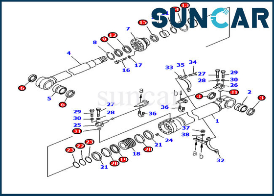 707-99-50780 7079950780 Bộ dụng cụ sửa chữa con dấu xi lanh cánh tay Phù hợp với PC228US-8 PC228USLC-8 Model Excavator