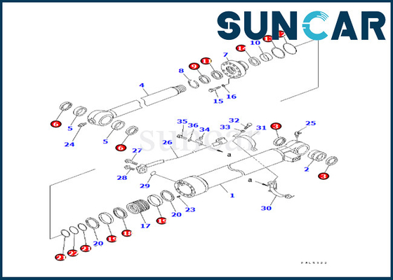 707-99-47580 Bộ làm kín xi lanh xô cho thiết bị hạng nặng Komatsu 7079947580 PC228US-3 PC400-7