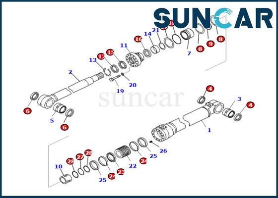 707-99-50580 7079950580 Boom Cylinder Repair Kit Komatsu Phù hợp với PC240LC-10 PC240LL-10 PC240NLC-11