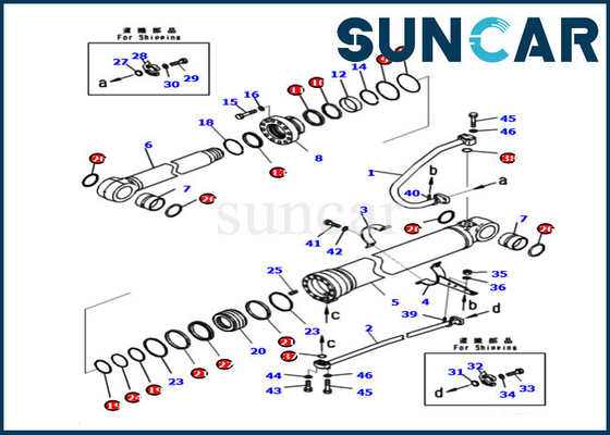 Bộ niêm phong bùng nổ Komatsu 721-98-04330 cho 7219804330 Bộ sửa chữa PC290LCI-11 Xi lanh thủy lực