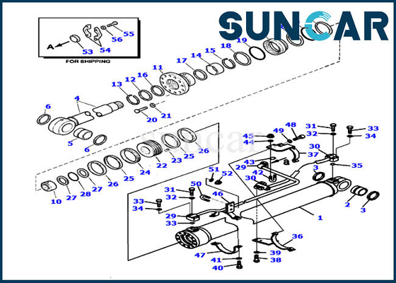 707-99-59650 Bộ tải log Boom Repair Seal Kit Xi lanh thủy lực cho PC220LL-8 PC290LL-11 Komatsu