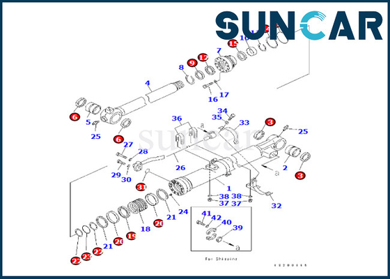 Bộ sửa chữa xi lanh xô Komatsu Phù hợp với 707-99-47890 707-99-47890 cho PC240LC-8K PC240NLC-8K